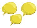 Set of yellow comic speech bubbles. Vector Illustration and graphic elements. Royalty Free Stock Photo